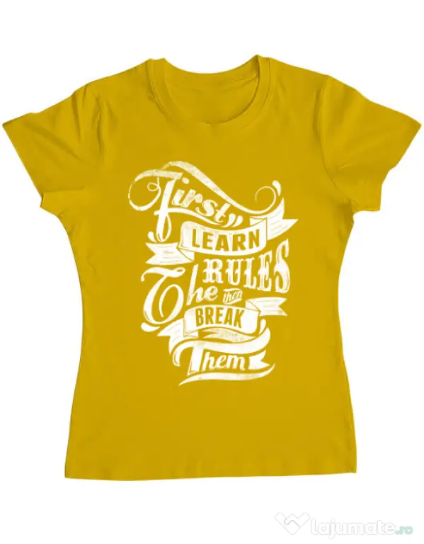 Tricou ADLER dama Learn the rules Galben