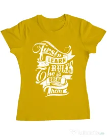 Tricou ADLER dama Learn the rules Galben