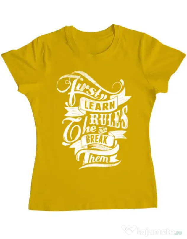 Tricou ADLER dama Learn the rules Galben