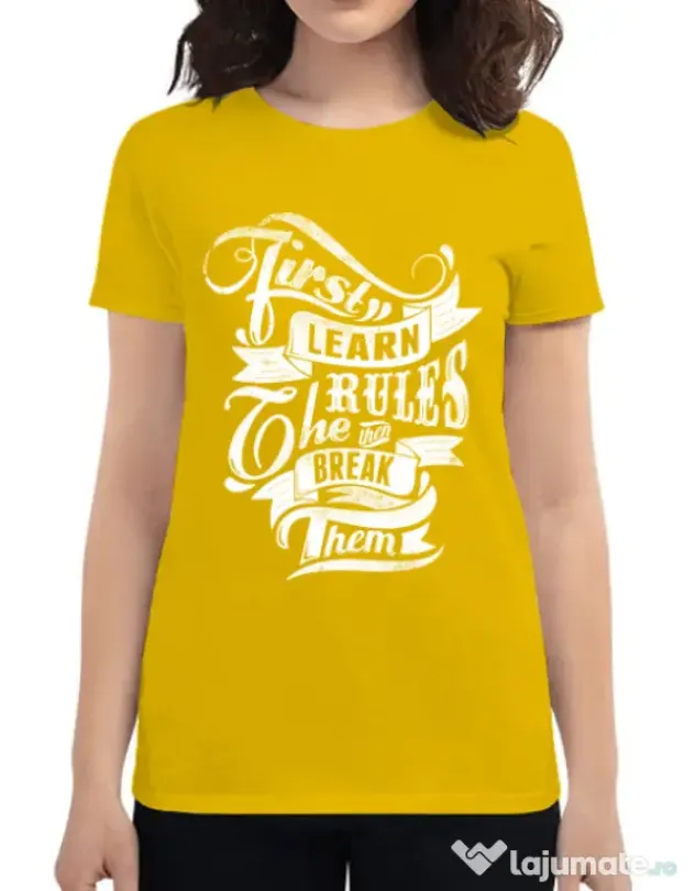 Tricou ADLER dama Learn the rules Galben