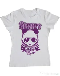 Tricou ADLER dama Mad Panda Alb