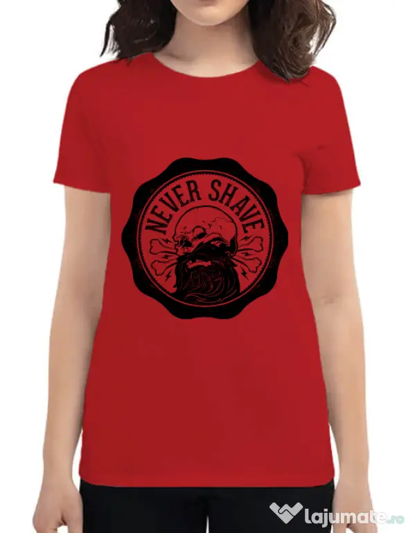 Tricou ADLER dama Never shave Rosu