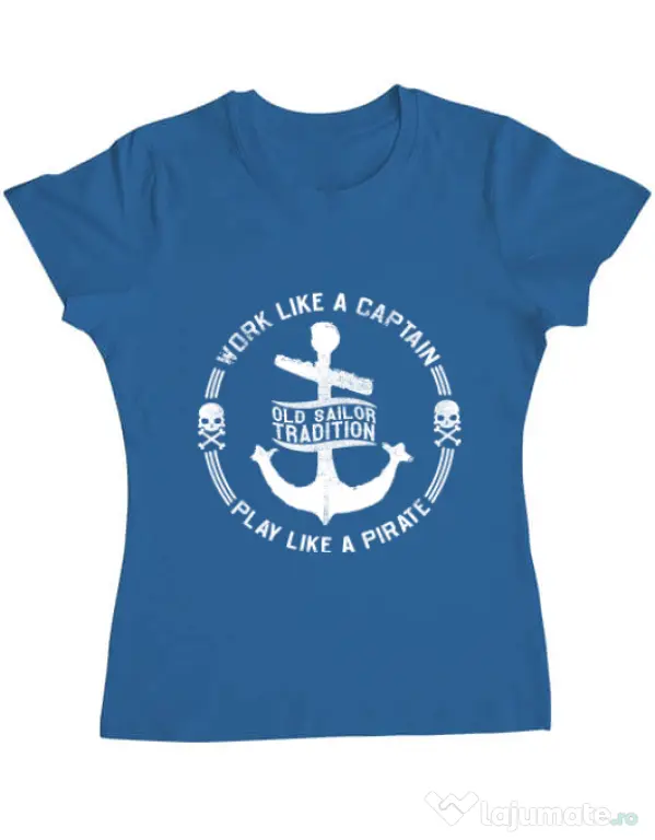 Tricou ADLER dama Old sailor tradition Albastru azuriu