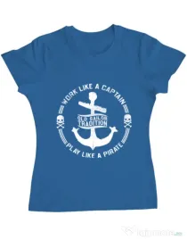 Tricou ADLER dama Old sailor tradition Albastru azuriu