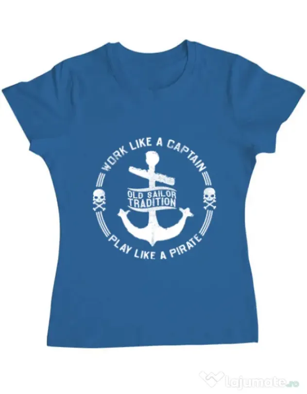 Tricou ADLER dama Old sailor tradition Albastru azuriu