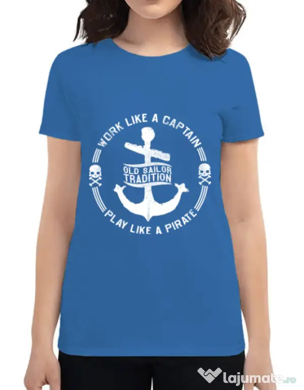 Tricou ADLER dama Old sailor tradition Albastru azuriu