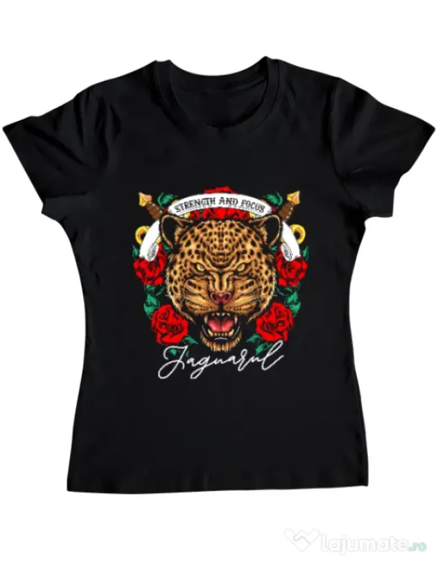 Tricou ADLER dama Strenght and focus Negru