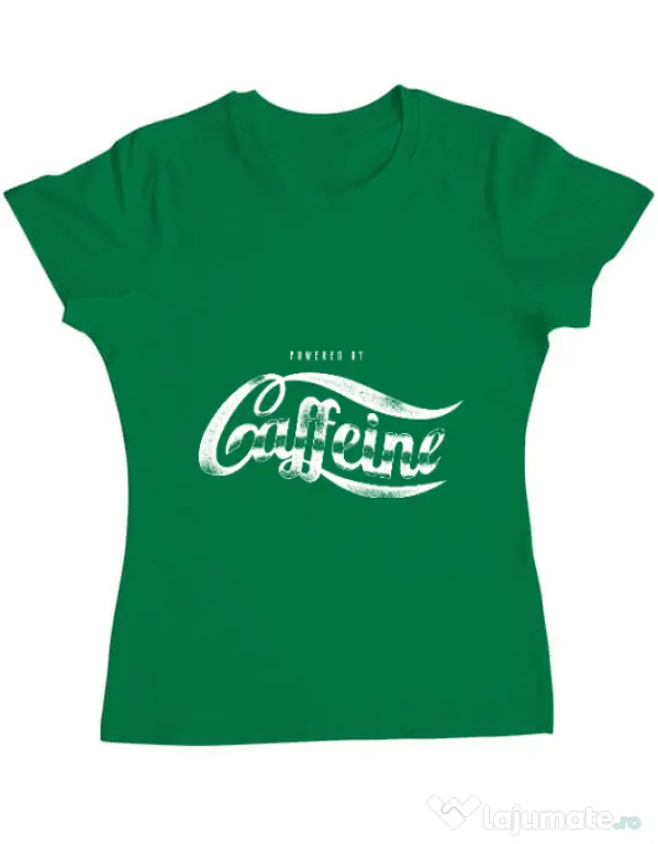 Tricou ADLER dama Powered by caffeine Verde mediu