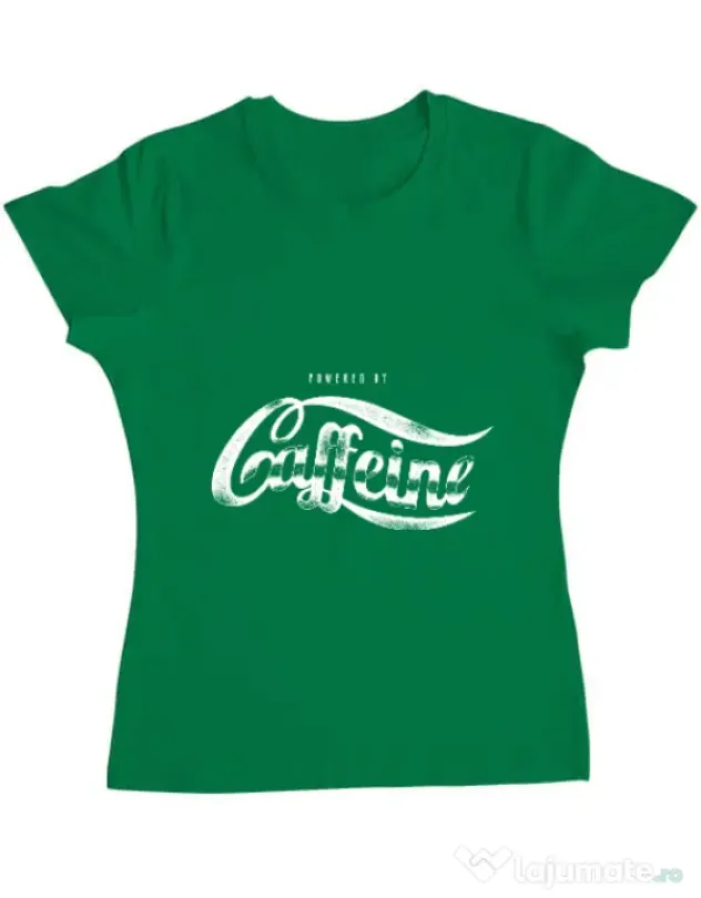 Tricou ADLER dama Powered by caffeine Verde mediu