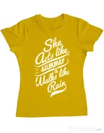 Tricou ADLER dama She acts like summer Galben