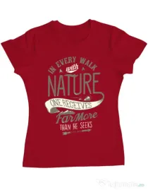 Tricou ADLER dama Walk of nature Rosu