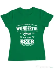 Tricou ADLER dama Wonderful time of the beer Verde mediu