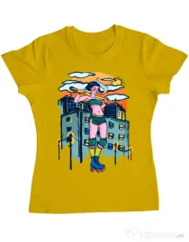 Tricou ADLER dama Bad girl Galben