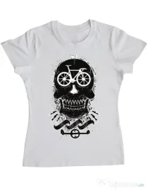Tricou ADLER dama Bicycle love Alb