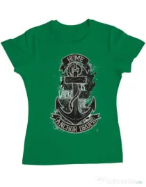Tricou ADLER dama The anchor drops Verde mediu