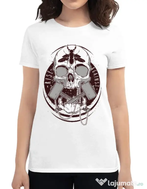 Tricou ADLER dama Rise against Alb