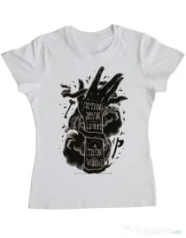 Tricou ADLER dama Actions speak louder Alb