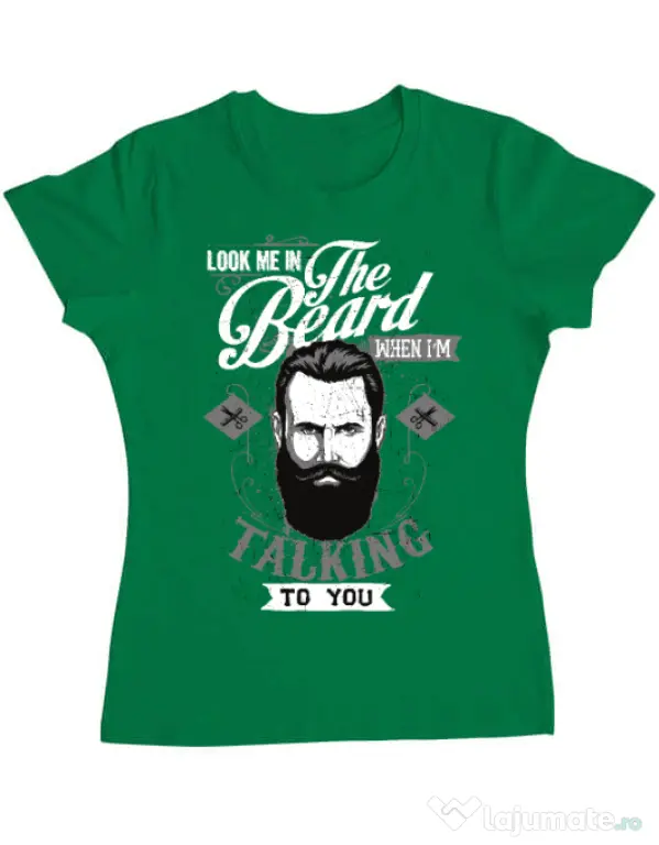 Tricou ADLER dama Look me in the beard Verde mediu