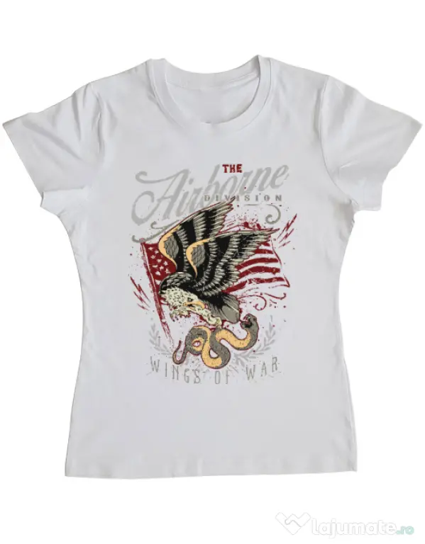 Tricou ADLER dama Wings of war Alb