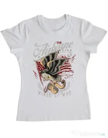 Tricou ADLER dama Wings of war Alb