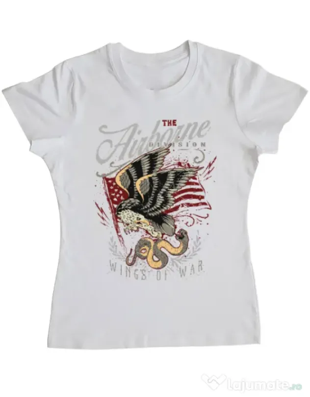 Tricou ADLER dama Wings of war Alb