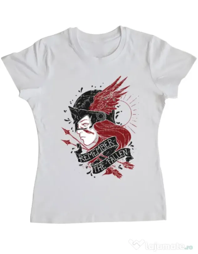 Tricou ADLER dama Remember the fallen Alb