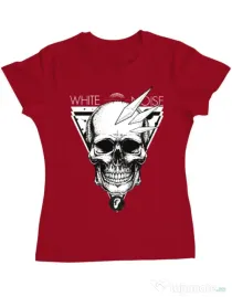 Tricou ADLER dama White noise Rosu