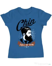 Tricou ADLER dama Chin full of win Albastru azuriu