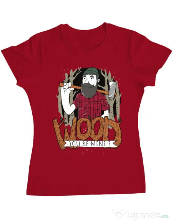 Tricou ADLER dama Wood you be mine Rosu