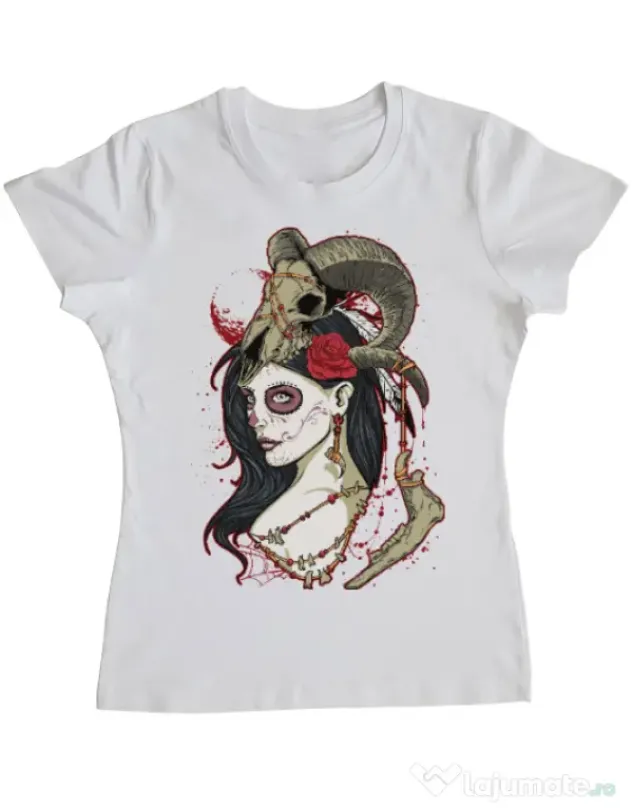 Tricou ADLER dama Dead Queen Alb