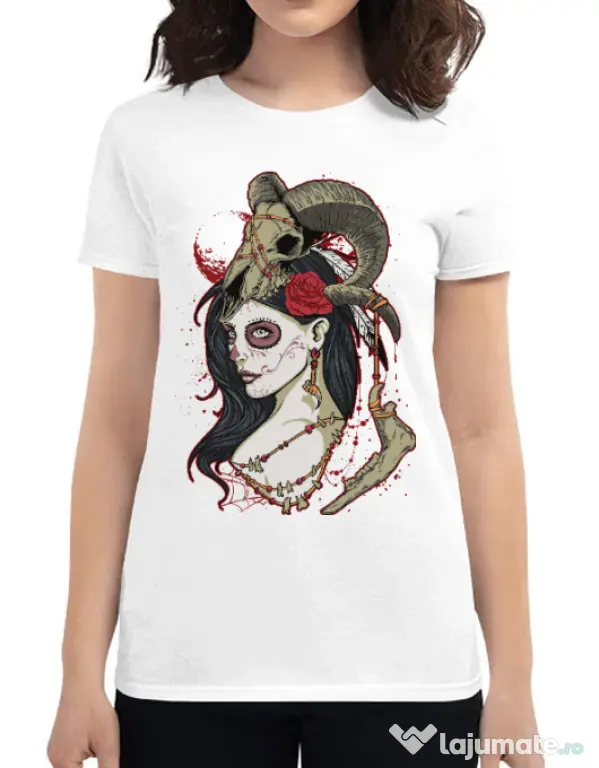 Tricou ADLER dama Dead Queen Alb
