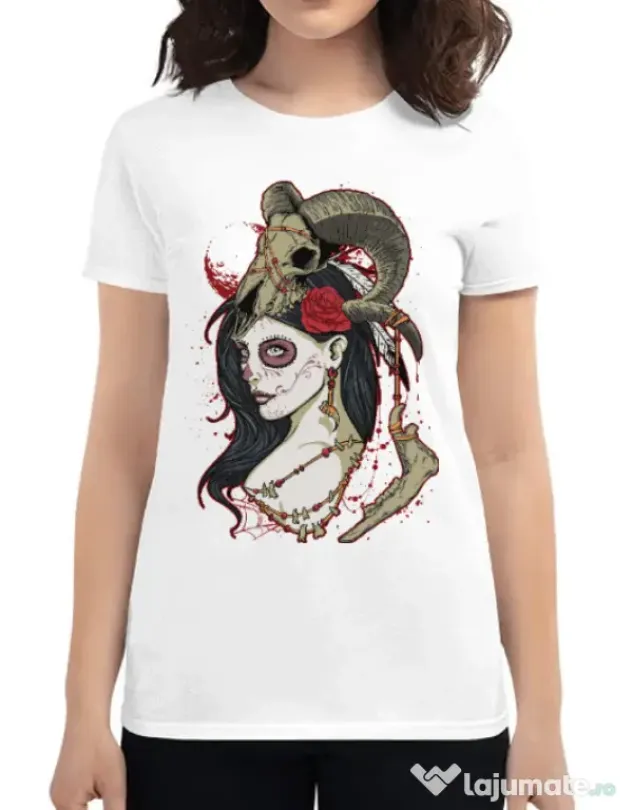 Tricou ADLER dama Dead Queen Alb