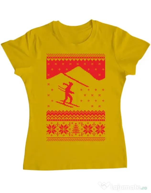 Tricou ADLER dama Ski trip Galben