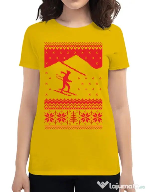 Tricou ADLER dama Ski trip Galben