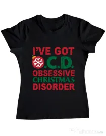 Tricou ADLER dama Obsessive Christmas Disorder Negru
