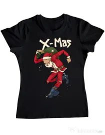 Tricou ADLER dama Santa Skank Kid Negru