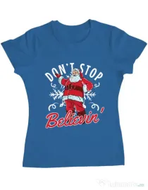 Tricou ADLER dama Dont stop believin Albastru azuriu