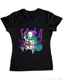 Tricou ADLER dama Christmas Carol Negru