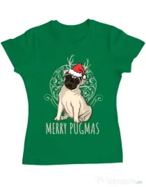 Tricou ADLER dama Merry pugmas Verde mediu