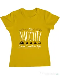 Tricou ADLER dama Be naughty Galben