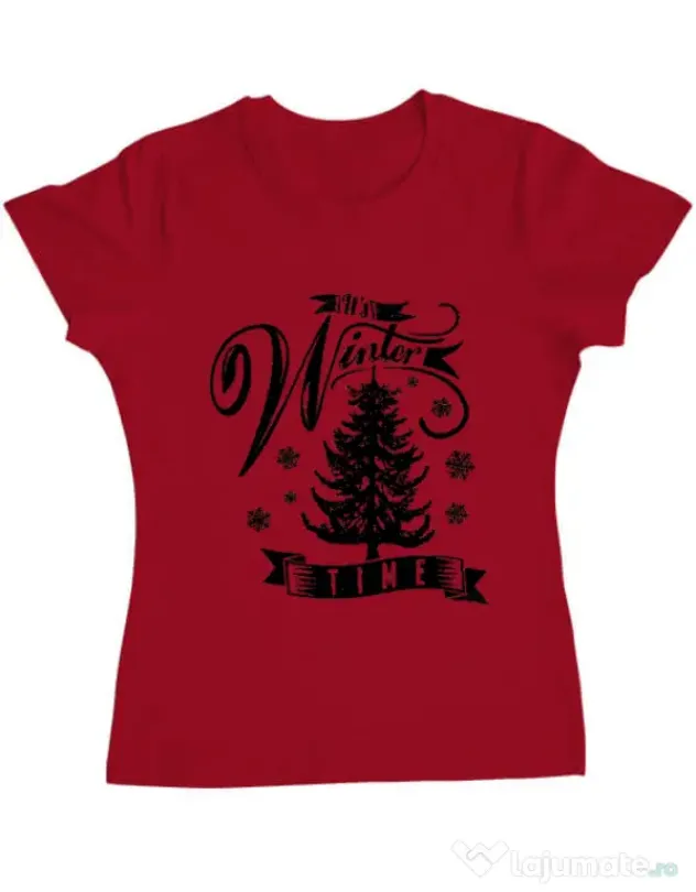 Tricou ADLER dama Winter time Rosu