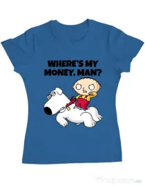Tricou ADLER dama Where s my money Albastru azuriu