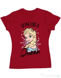 Tricou ADLER dama Shine like a queen Rosu