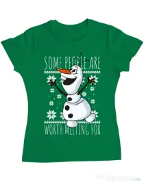 Tricou ADLER dama Worth melting for Verde mediu