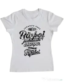 Tricou ADLER dama Pace si razboi Alb