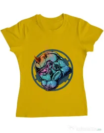 Tricou ADLER dama Helmet demons Galben