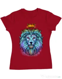 Tricou ADLER dama Lion king Rosu