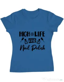 Tricou ADLER dama High on life Albastru azuriu