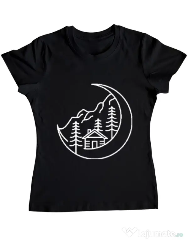 Tricou ADLER dama Moon life Negru