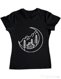 Tricou ADLER dama Moon life Negru